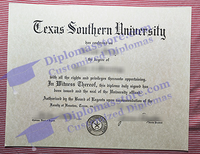 Texas Southern University certificate