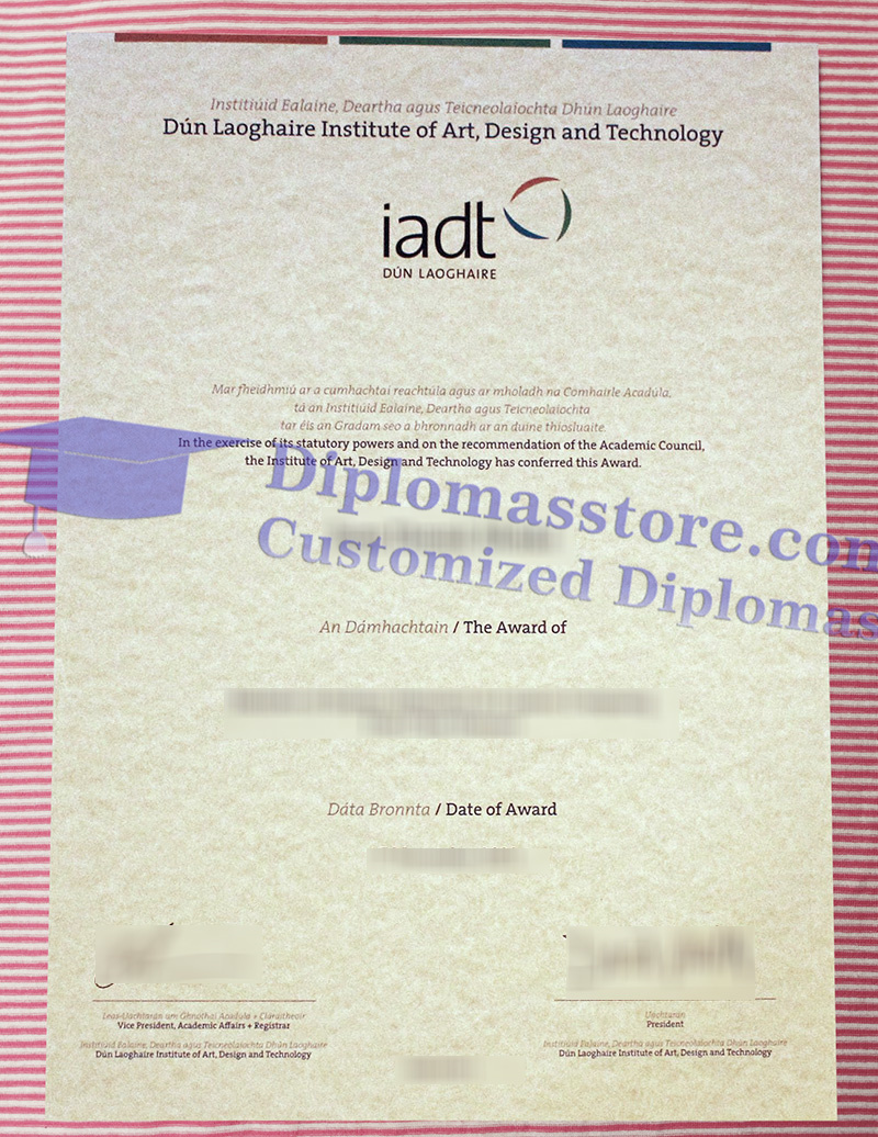 IADT Dún Laoghaire degree, IADT Dún Laoghaire certificate,