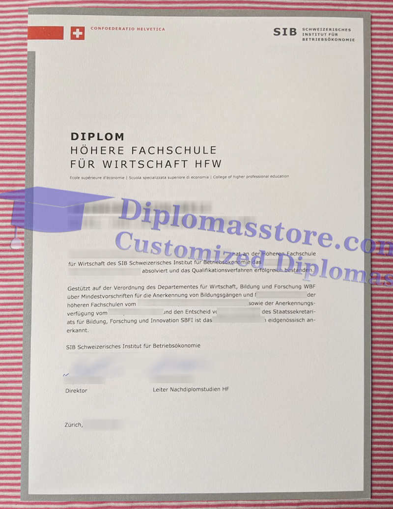 Schweizerisches Institut für Betriebsokonomie diplom, Schweizerisches Institut für Betriebsokonomie degree,