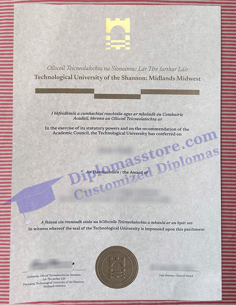 Technological University of the Shannon degree, Technological University of the Shannon certificate,