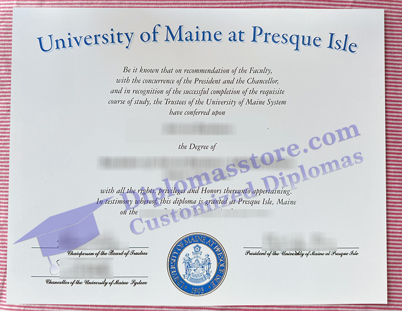 University of Maine at presque Isle diploma, UMPI certificate,