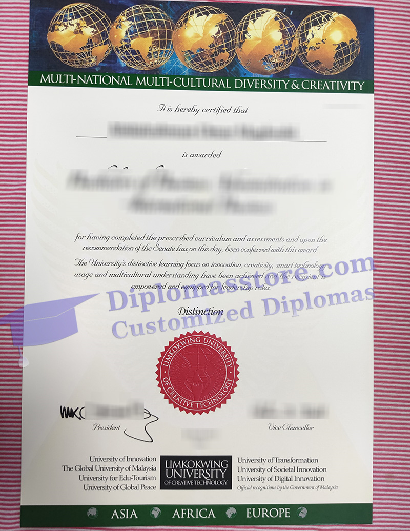 Limkokwing University degree, Limkokwing University certificate,