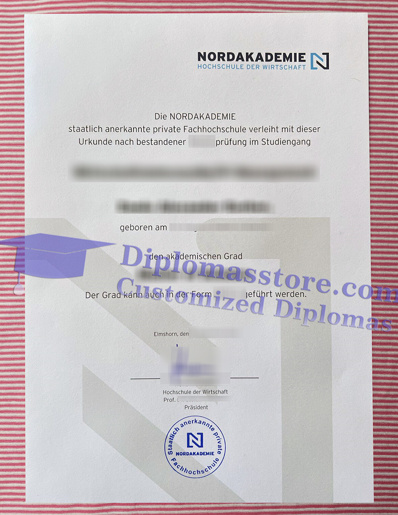 Nordakademie Hochschule der Wirtschaft urkunde, Nordakademie Hochschule der Wirtschaft degree,
