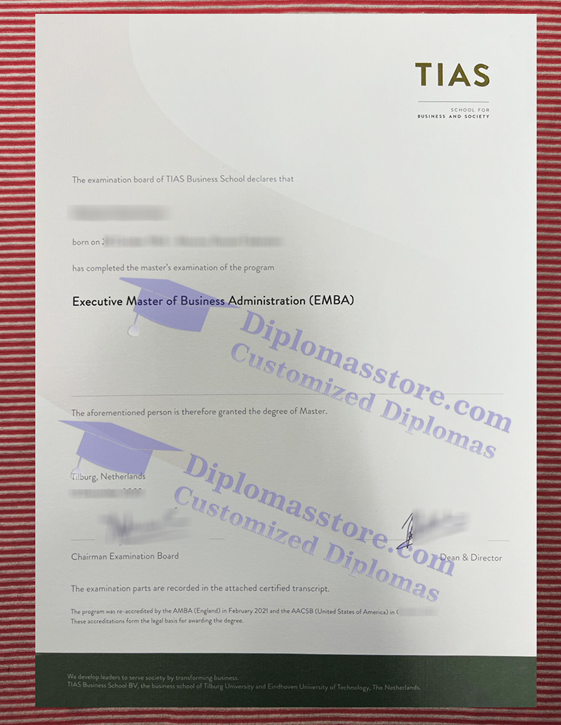 TIAS School for Business and Society diploma, TIAS School for Business and Society degree,