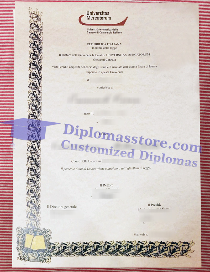 Universitas Mercatorum laurea, Universitas Mercatorum diploma,