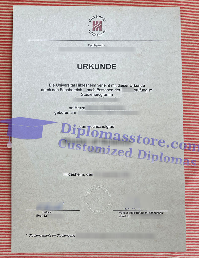 Universität Hildesheim urkunde, Universität Hildesheim degree,