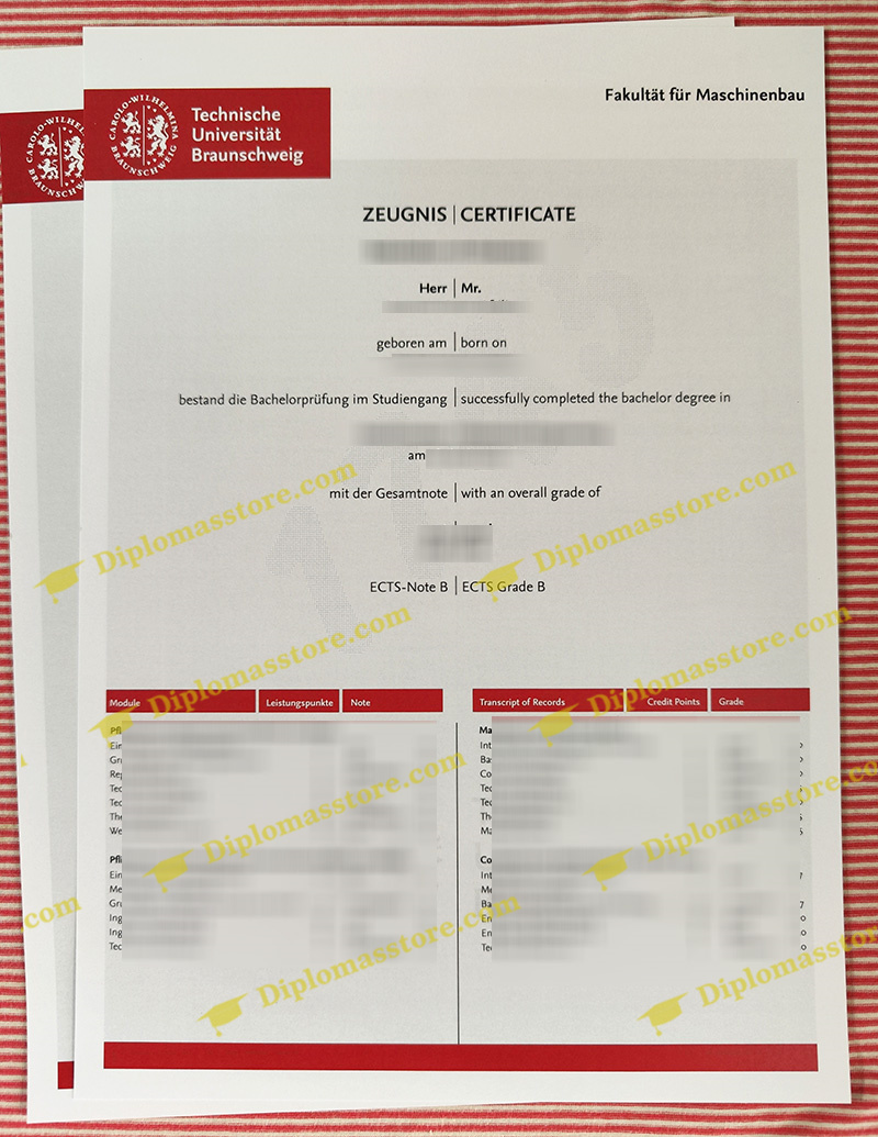 TU Braunschweig zeugnis, Technische Universität Braunschweig transcript,