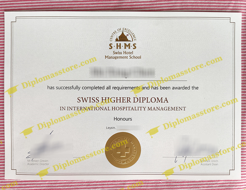 Swiss Hotel Management School diploma, SHMS degree,