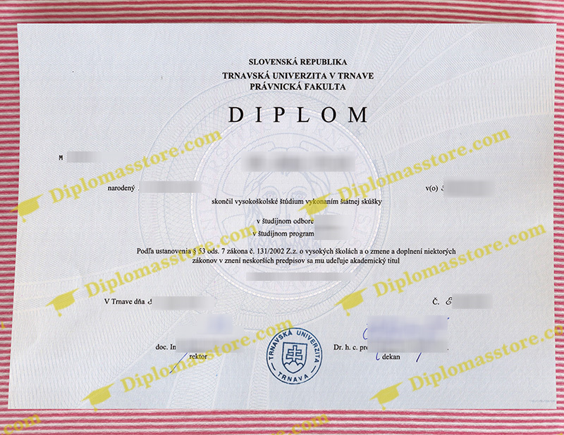 Trnavská univerzita v Trnave diplom, Trnavská univerzita degree,