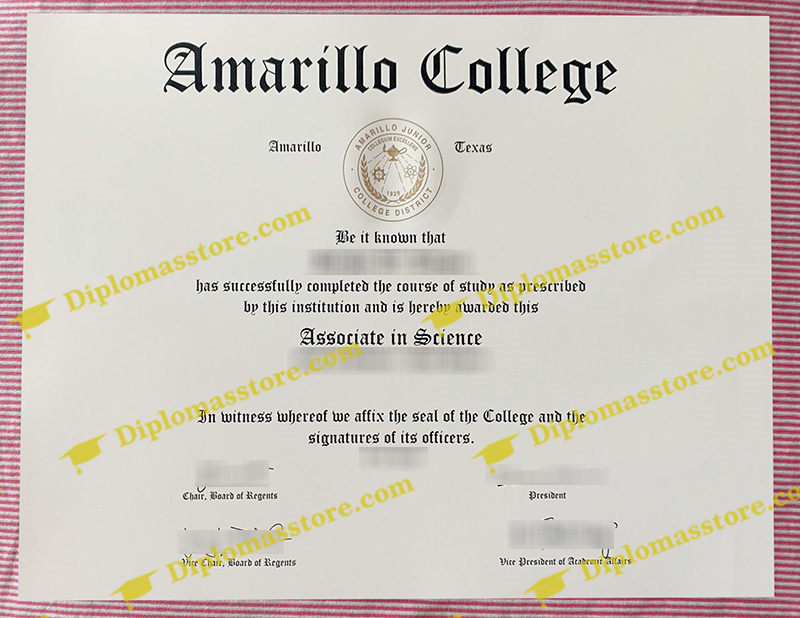 Amarillo College diploma, Amarillo College degree,