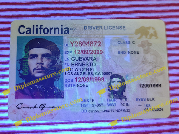 detectable California REAL ID under UV light,