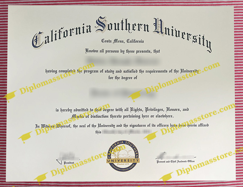 California Southern University diploma, California Southern University degree,