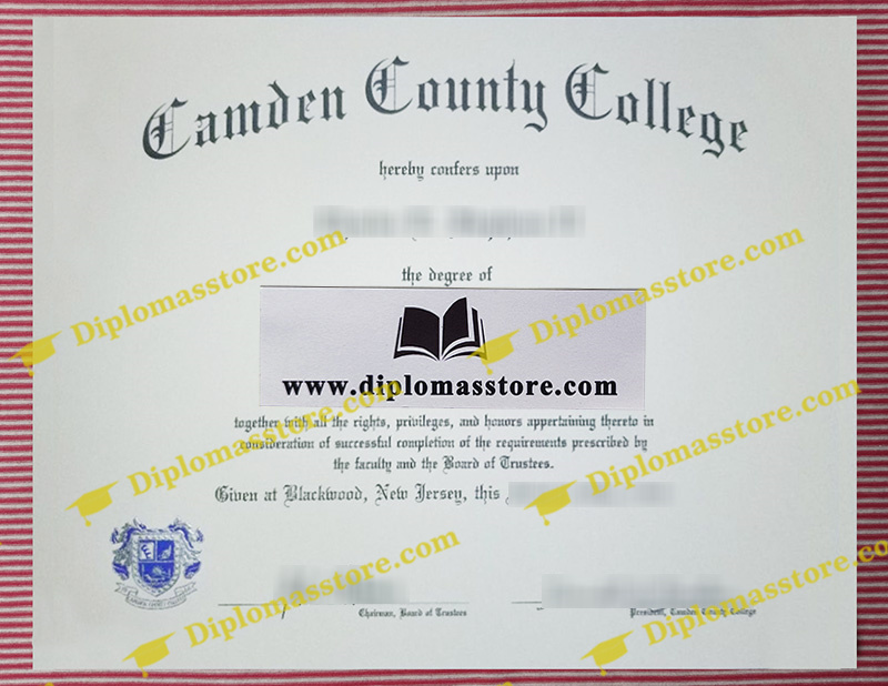 Camden County College diploma, Camden County College degree,