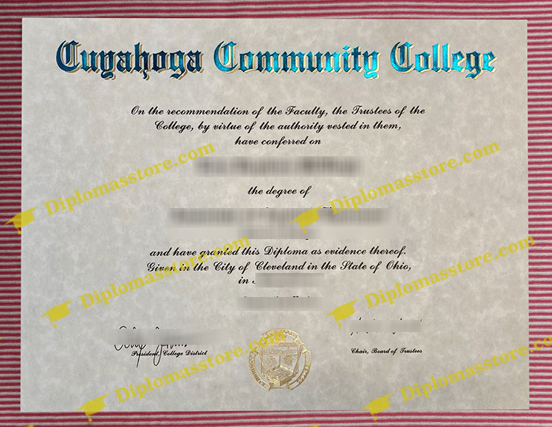 Cuyahoga Community College diploma, Cuyahoga Community College degree,