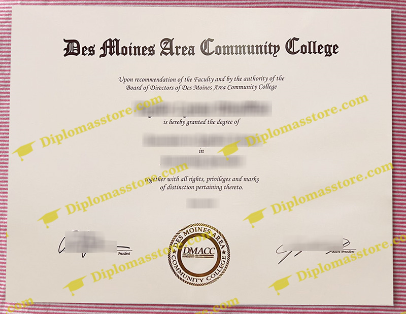 Des Moines Area Community College diploma, Des Moines Area Community College degree,