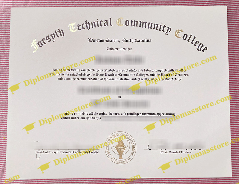 Forsyth Technical Community College diploma, FTCC degree,