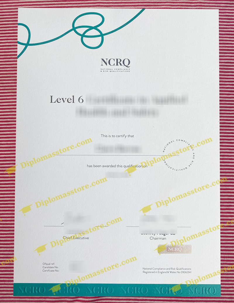 NCRQ certificate, NCRQ diploma,