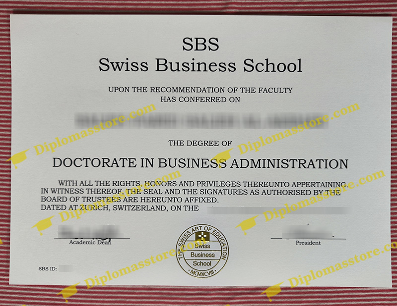 Swiss Business School diploma, Swiss Business School degree,